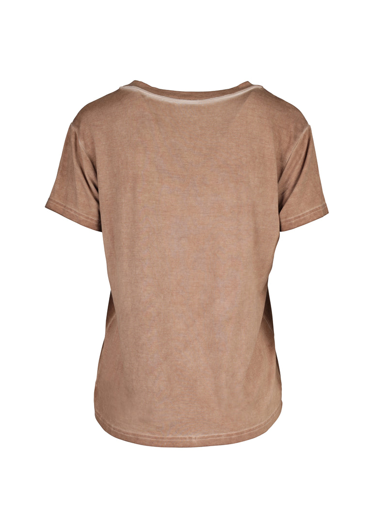 NÜ TENNA T-Shirt mit V-Ausschnitt Tops und T-shirts 220 Camel