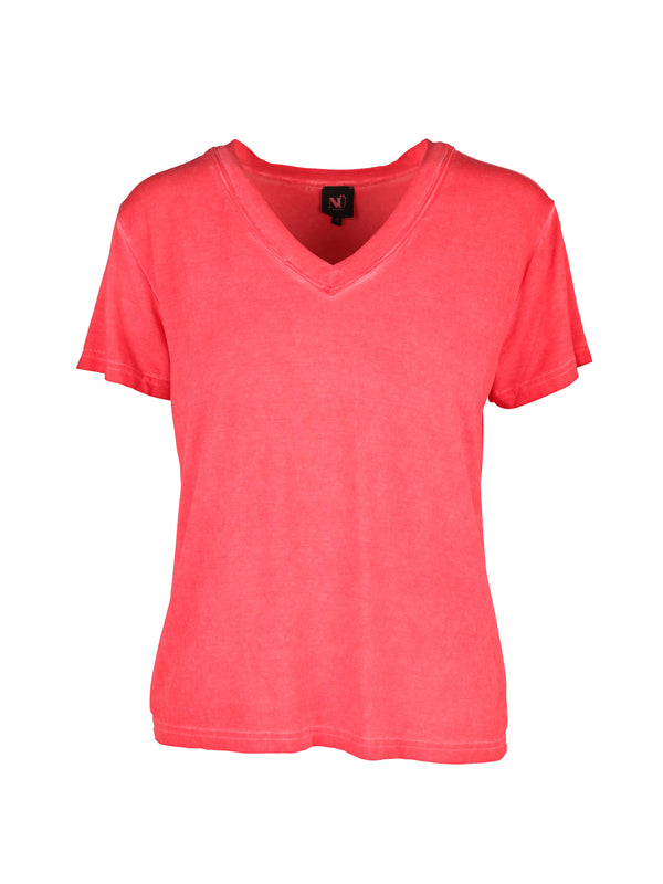 NÜ TENNA T-Shirt mit V-Ausschnitt Tops und T-shirts 627 Bright red