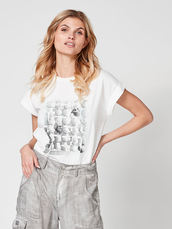 NÜ TILLIE T-Shirt mit Print Tops und T-shirts 110 Creme