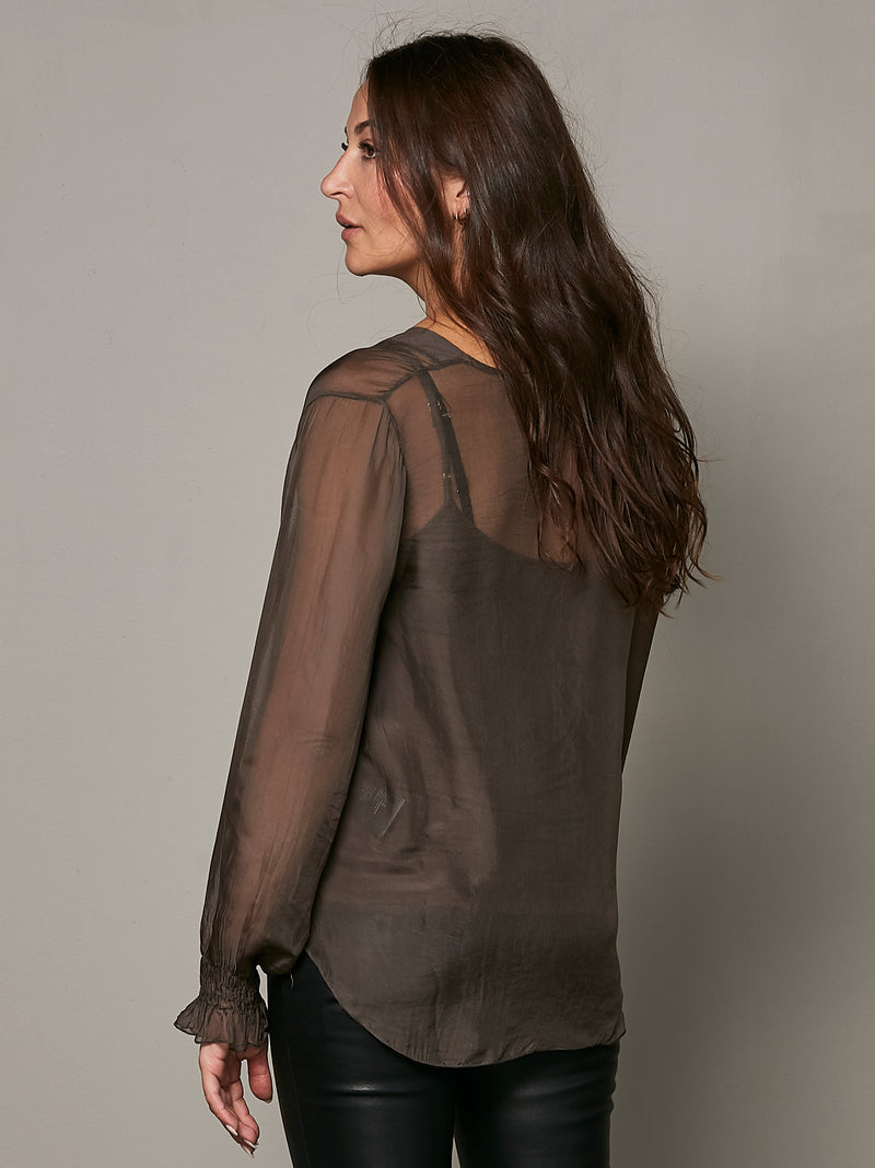 NÜ VANINA Bluse Blusen 224 Dark Brown