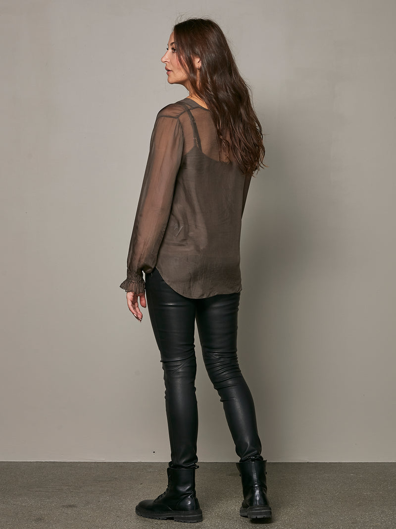 NÜ VANINA Bluse Blusen 224 Dark Brown