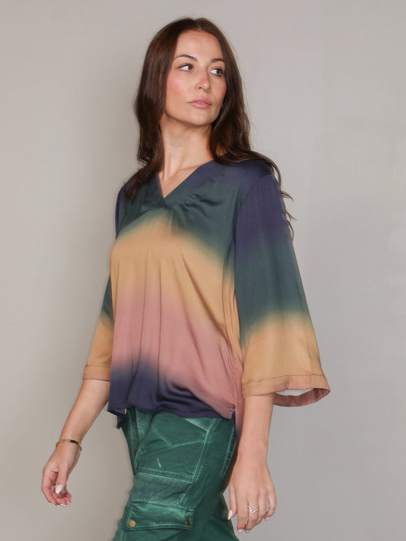 NÜ VILIA Bluse Blusen 366 Green Ochre mix