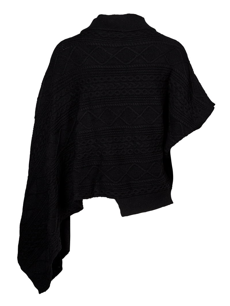 NÜ VILNA Strickponcho Ponchos Schwarz