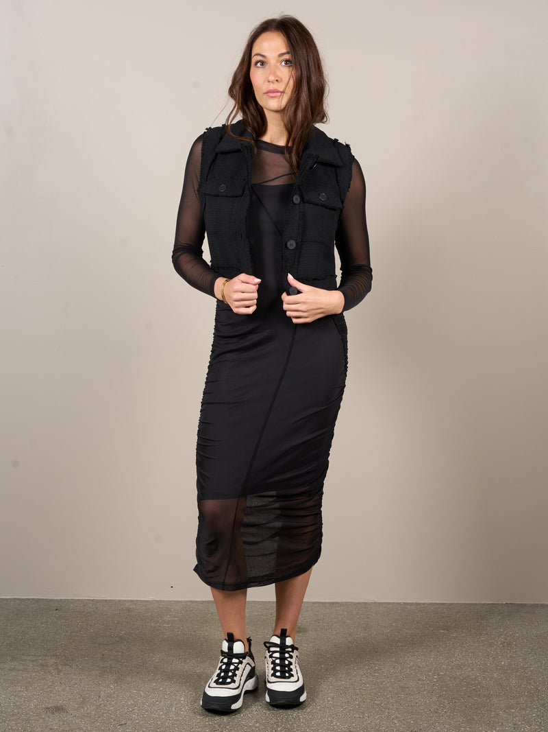 NÜ VINJA Mesh Kleid Kleider Schwarz