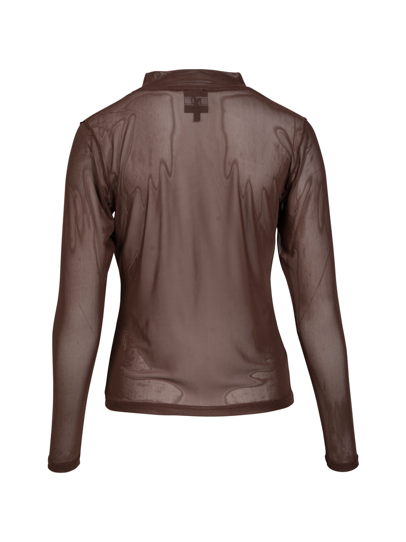 NÜ Vinja Mesh-Bluse Blusen 224 Dark Brown