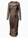 NÜ VINJA Mesh Kleid Kleider 224 Dark Brown