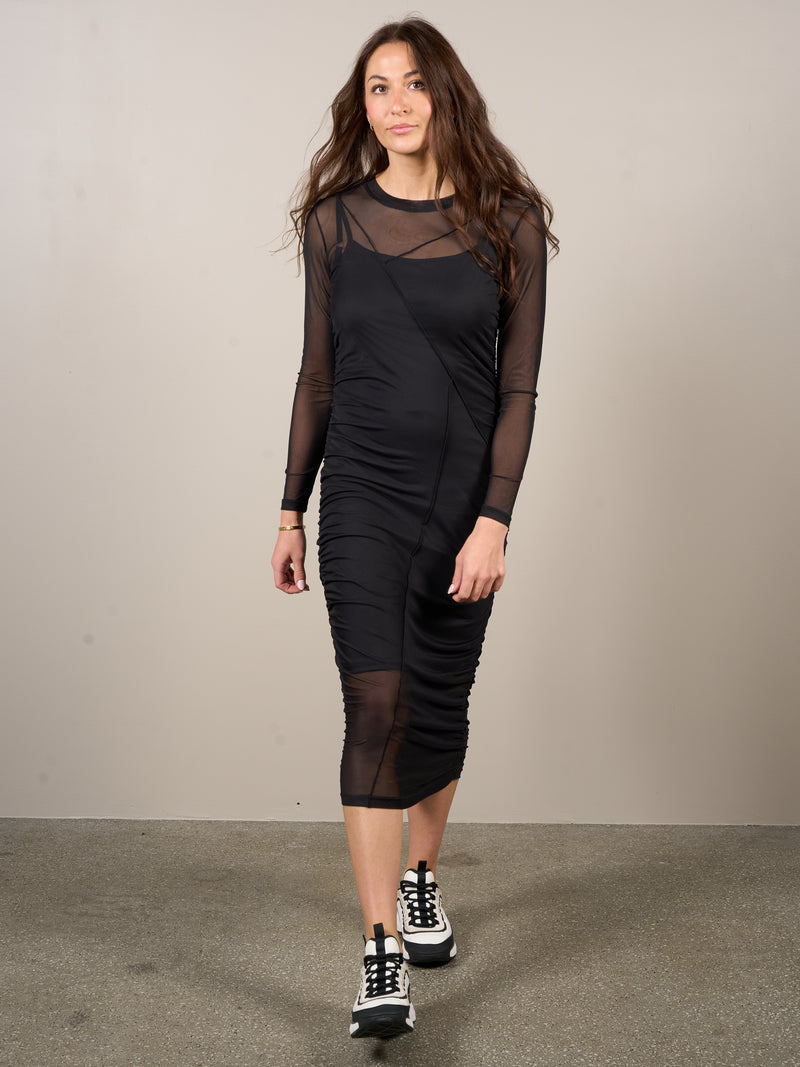 NÜ VINJA Mesh Kleid Kleider Schwarz