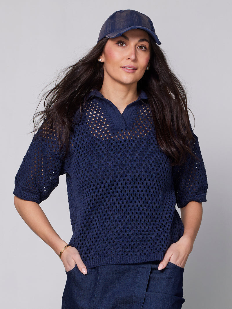 NÜ YADIRA Strickbluse Blusen 476 Navy