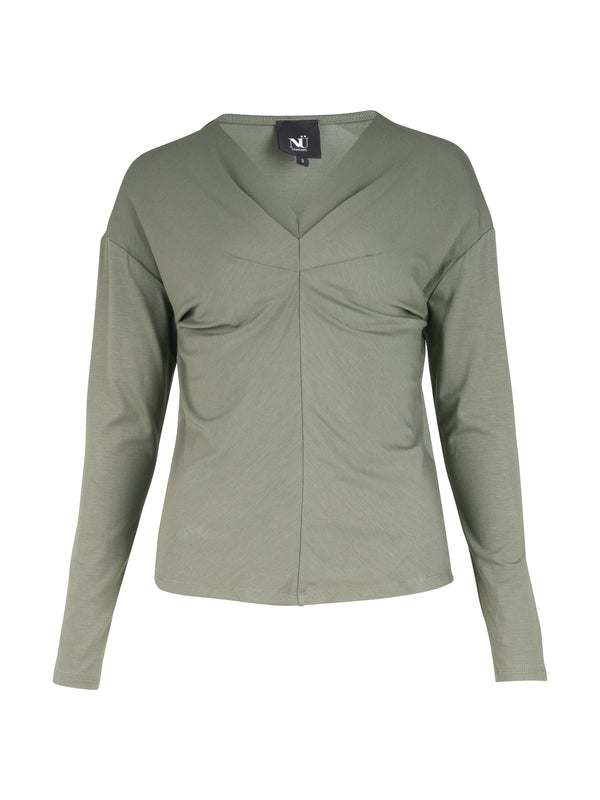 NÜ YASMI Langarm T-Shirt Tops und T-shirts 316 Olive