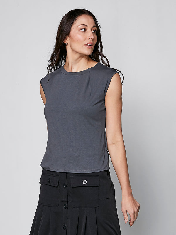 NÜ YASMI Top Tops und T-shirts 987 dark grey