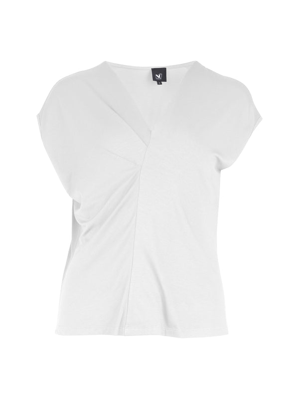 NÜ YASMI V-Ausschnitt T-Shirt Tops und T-shirts 110 Creme