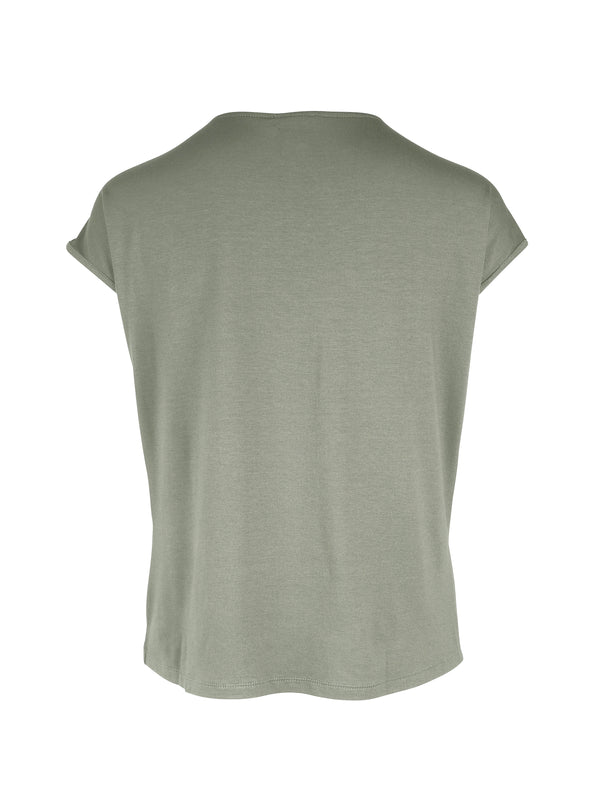 NÜ YASMI V-Ausschnitt T-Shirt Tops und T-shirts 316 Olive