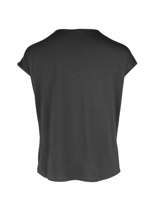 NÜ YASMI V-Ausschnitt T-Shirt Tops und T-shirts Schwarz