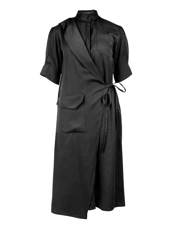NÜ YMKE Wickelkleid Kleider Schwarz