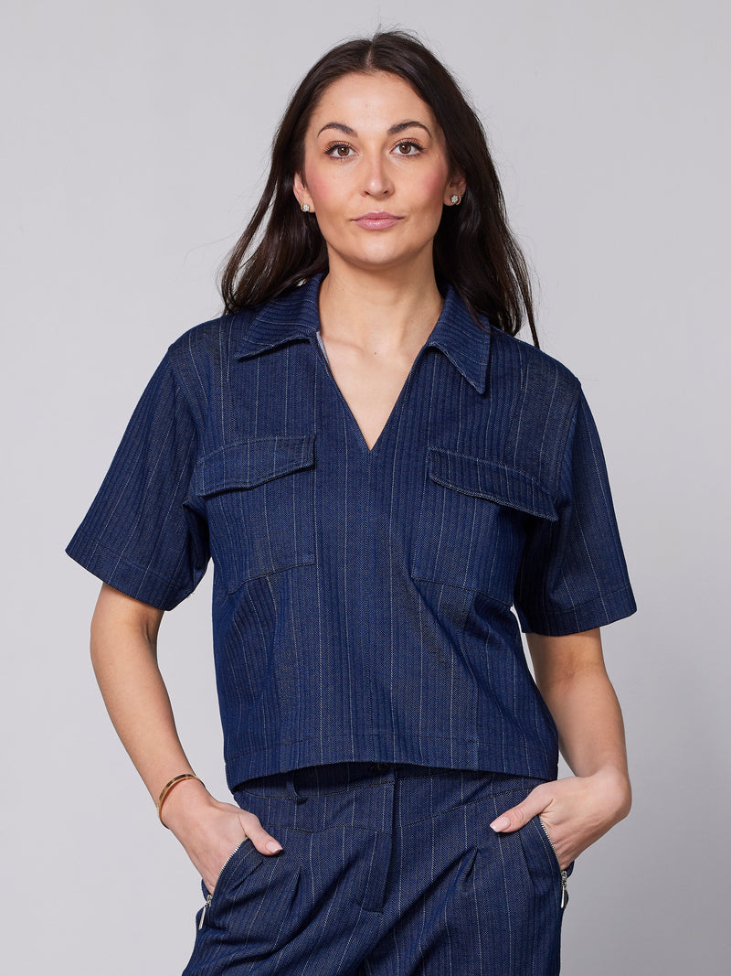 NÜ YNN Bluse Blusen 467 Blue Stripe