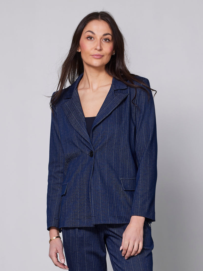 NÜ YNN Blazer Blazers 467 Blue Stripe