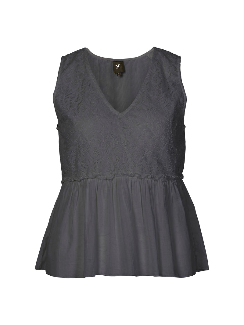 NÜ ZELMA Oberteil Tops und T-shirts 987 dark grey