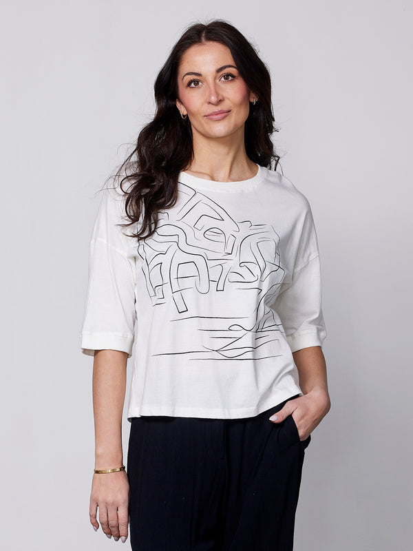 NÜ ZILLA T-Shirt Tops und T-shirts 110 Creme